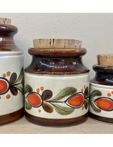 Storage jar set - 3-piece - Schramberg Majolica - décor BERNAU with lid/cork stopper