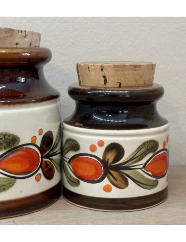 Storage jar set - 3-piece - Schramberg Majolica - décor BERNAU with lid/cork stopper