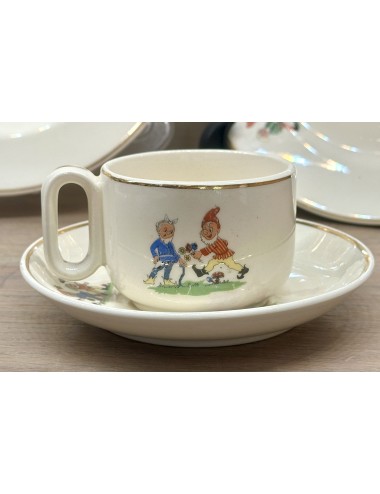 Breakfast set / Dinner set - 5 piece children's dinner set - unmarked but very likely Petrus Regout - décor with gnomes