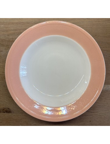 Deep plate / Soup plate / Pasta plate - Boch - décor with a green pastel rim