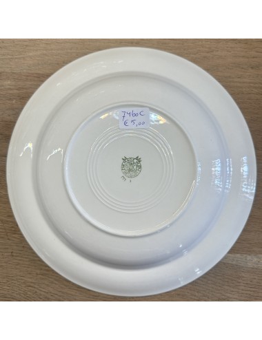 Deep plate / Soup plate / Pasta plate - Boch - décor with a green pastel rim