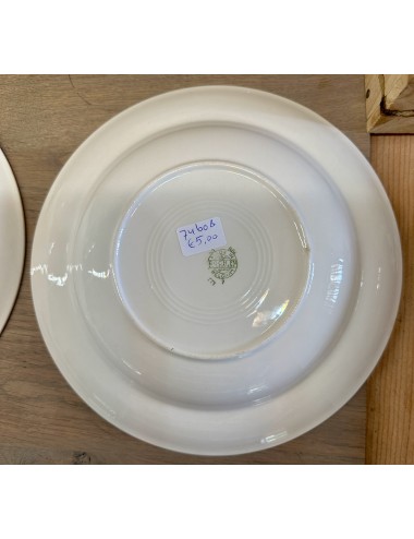 Deep plate / Soup plate / Pasta plate - Boch - décor with a old pink pastel rim