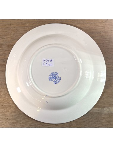 Deep plate / Soup plate / Pasta plate - Societe Ceramique Maestricht - décor GERANIUM executed in blue