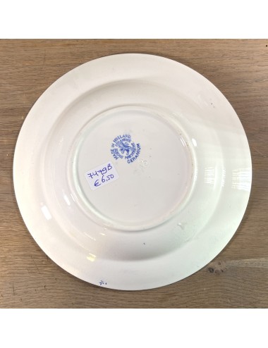 Deep plate / Soup plate / Pasta plate - Societe Ceramique Maestricht - décor GERANIUM executed in blue