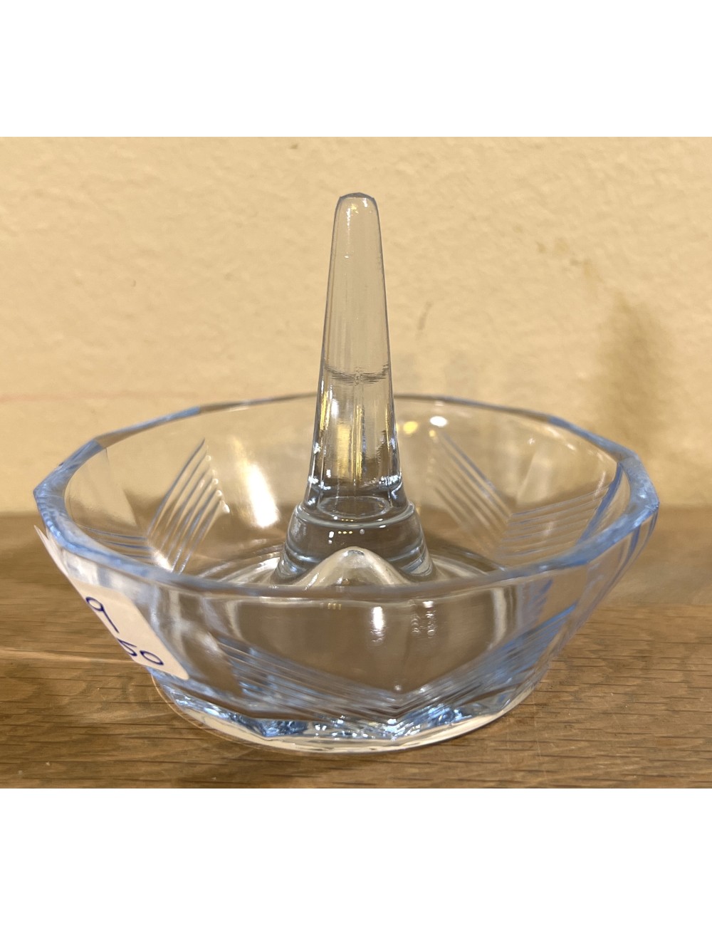 Ring stand - made of light blue glass