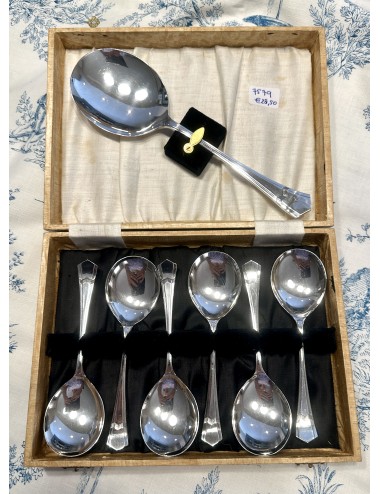 Fruit spoons / Dessert spoons - 7-piece set - in light brown box