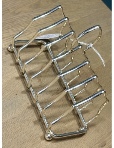 Toast rack - Made in England - silver-plated angular model with space for 6 (toasted) slices of bread