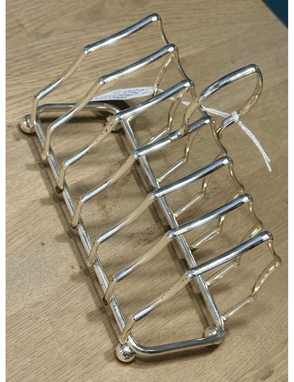 Toast rack - Made in England - silver-plated angular model with space for 6 (toasted) slices of bread