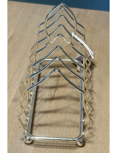 Toast rack - Made in England - silver-plated angular model with space for 6 (toasted) slices of bread