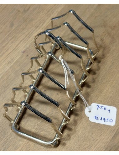 Toast rack - Made in England - silver-plated angular model with space for 6 (toasted) slices of bread