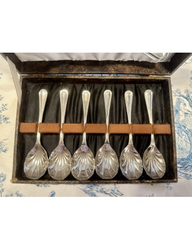 Fruit spoons - 7-piece set - in box - 6x small spoon and 1x large spoon - Sipelia Nickel Plate