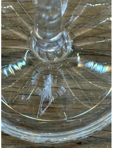 Ring stand - illegibly marked with ? and England - executed in cut crystal glass with high centre section