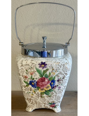 Koekpot / Koekdoos / Cookie Jar - Staffordshire Semi-Porcelain - Midwinter England - uitgevoerd met bloemen en rozen