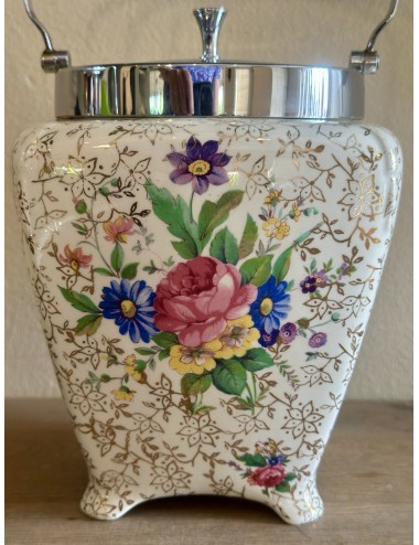 Koekpot / Koekdoos / Cookie Jar - Staffordshire Semi-Porcelain - Midwinter England - uitgevoerd met bloemen en rozen