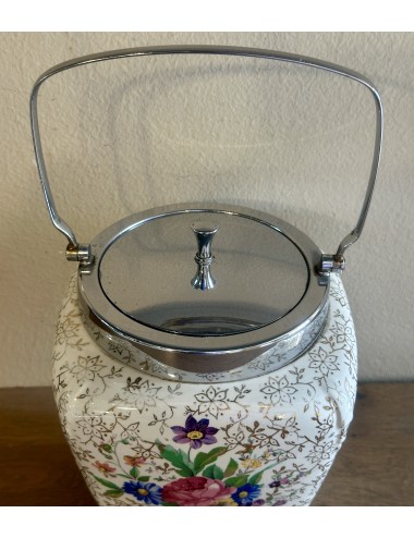 Biscuit Jar / Biscuit Box / Cookie Jar - Staffordshire Semi-Porcelain - Midwinter England - executed with flowers and roses