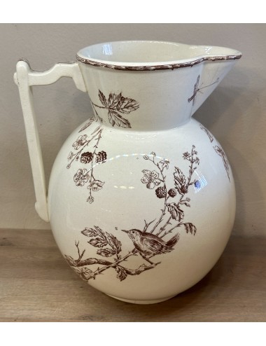 Water jug - unmarked - décor executed in brown with branches and birds