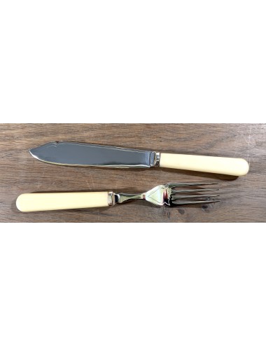 Fish Cutlery Set - 12-piece / 6-person - T.E. Osborne Ltd. - executed in E.P.N.S.A with ivory bone handle