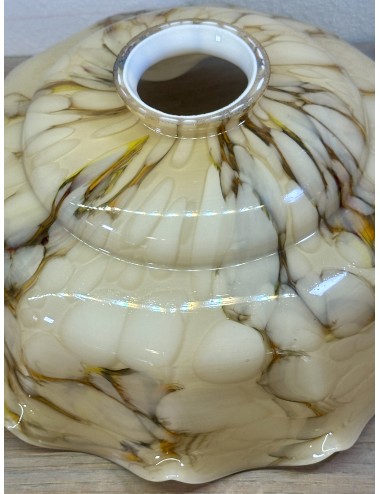 Lampshade - brown veined glass with wavy edge