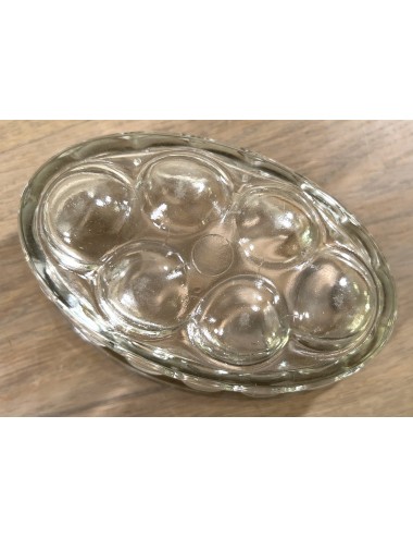 Pudding Mould / Jello-Mould - larger oval glass model with rounds/bumps in the bottom