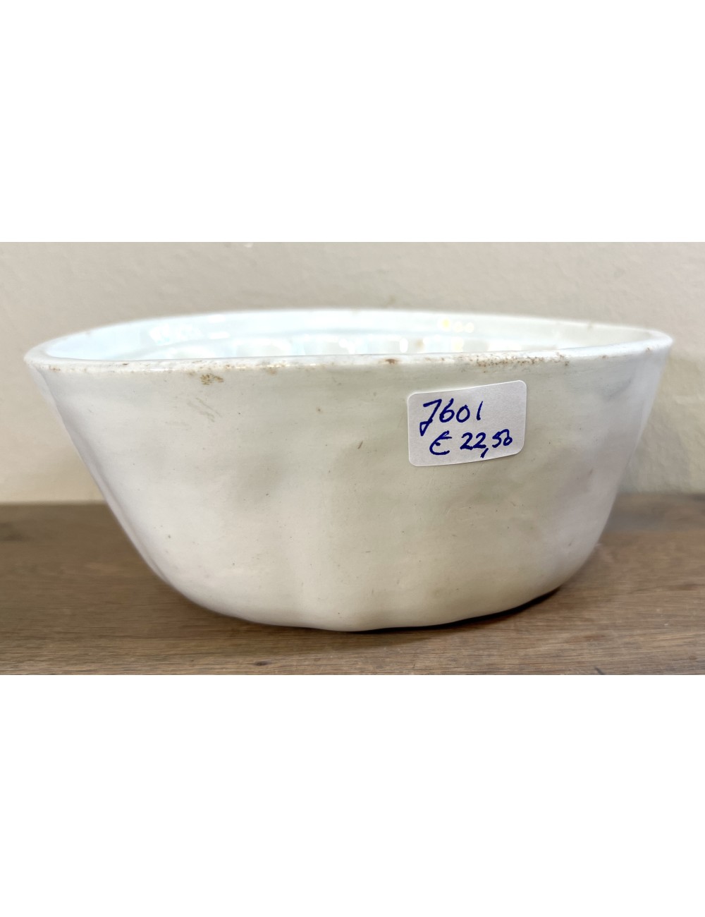 Pudding mould - large white porcelain model with oval flower shape incorporated in bottom