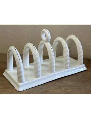 Toast rack - marked FOREIGN - finished in cream with gold accents