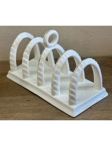 Toast rack - marked FOREIGN - finished in cream with gold accents