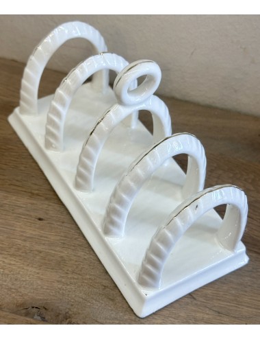 Toast rack - marked FOREIGN - finished in cream with gold accents