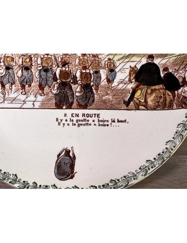 Sierbord / Dessertbord - HB & Cie Choisy le Roi Terre de Fer - décor La Vie Militaire No. 9